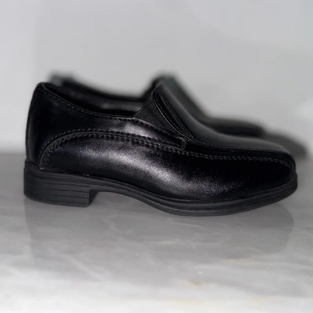 Stafford Toddler Boys Black Dress Shoes – Size 6M Medium, Slip-On Loafers.